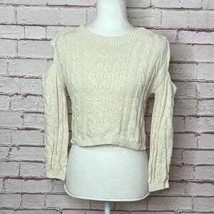 Rugapiana Cortone Cable Knot Cold Shoulder Sweater EUC Size Small